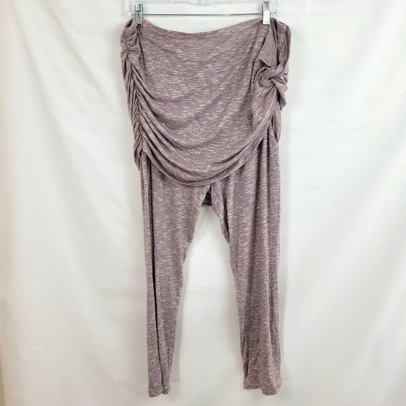 NWT Lisa Kline 1X Skirted Leggings (37x31) Taupe Brown Wrapped Beach Pant Soft! - Picture 1 of 7